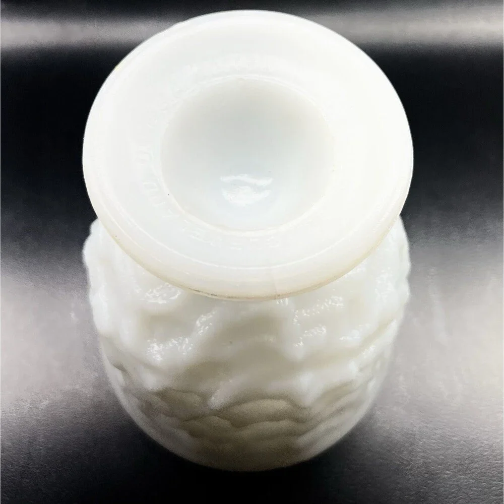 Vintage E.O. Brody Bumpy Milk Glass Footed Pedestal Vase/Planter
